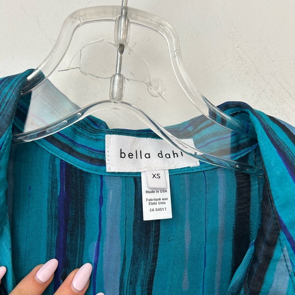 Bella Dahl Blue Striped Button up Blouse - Picture 2 of 5